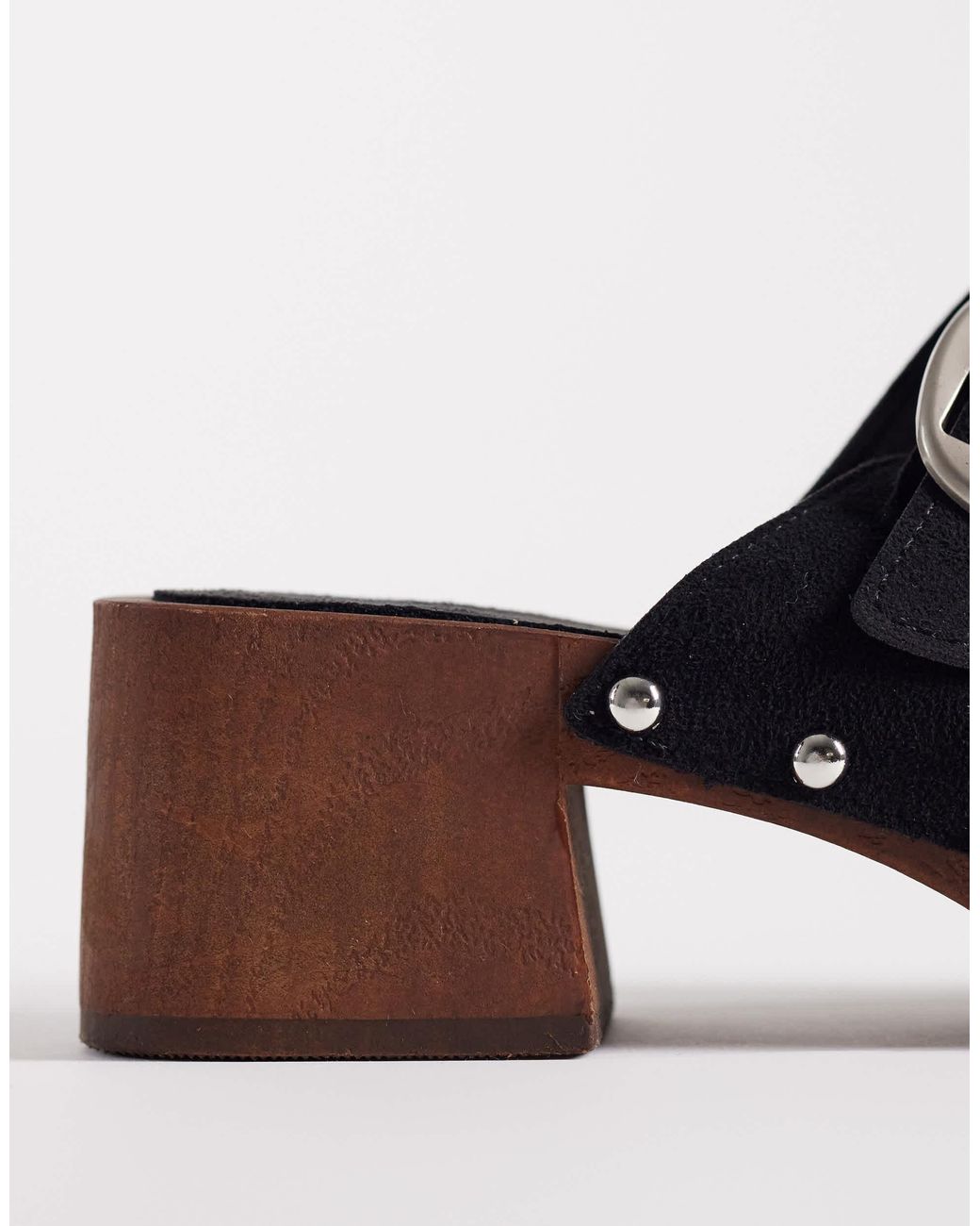 Glamorous Black – clogs aus wildlederimitat