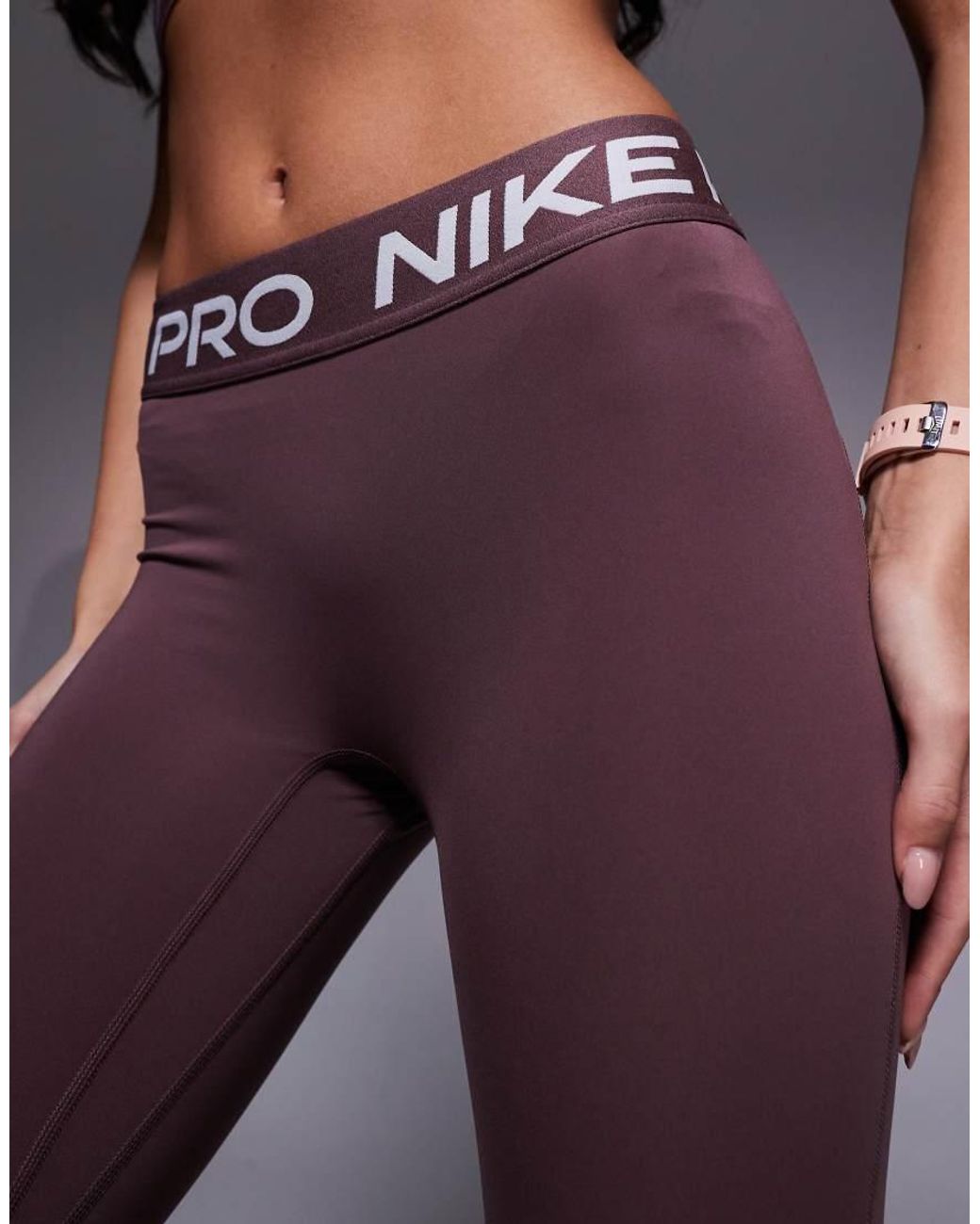 Nike Purple Nike Pro Training Dri-Fit 365 Mid Rise Legging