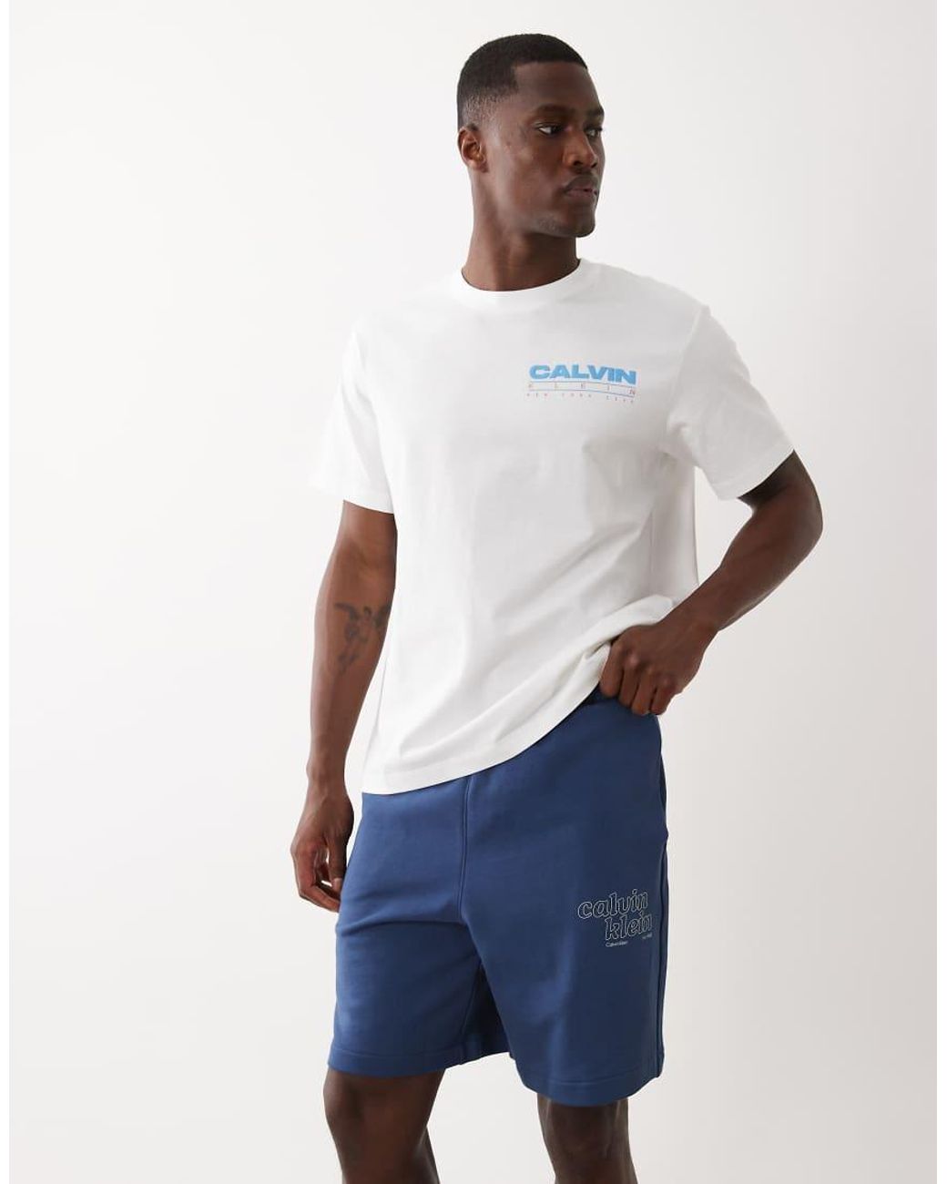 Calvin Klein White Chino Shorts for men