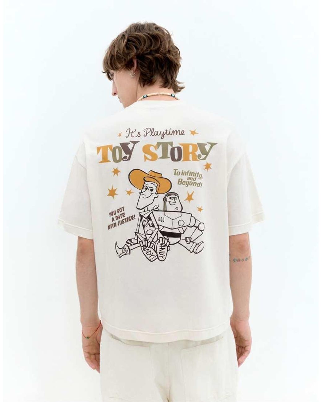 Pull&Bear White Toy Story Oversize T-shirt for men