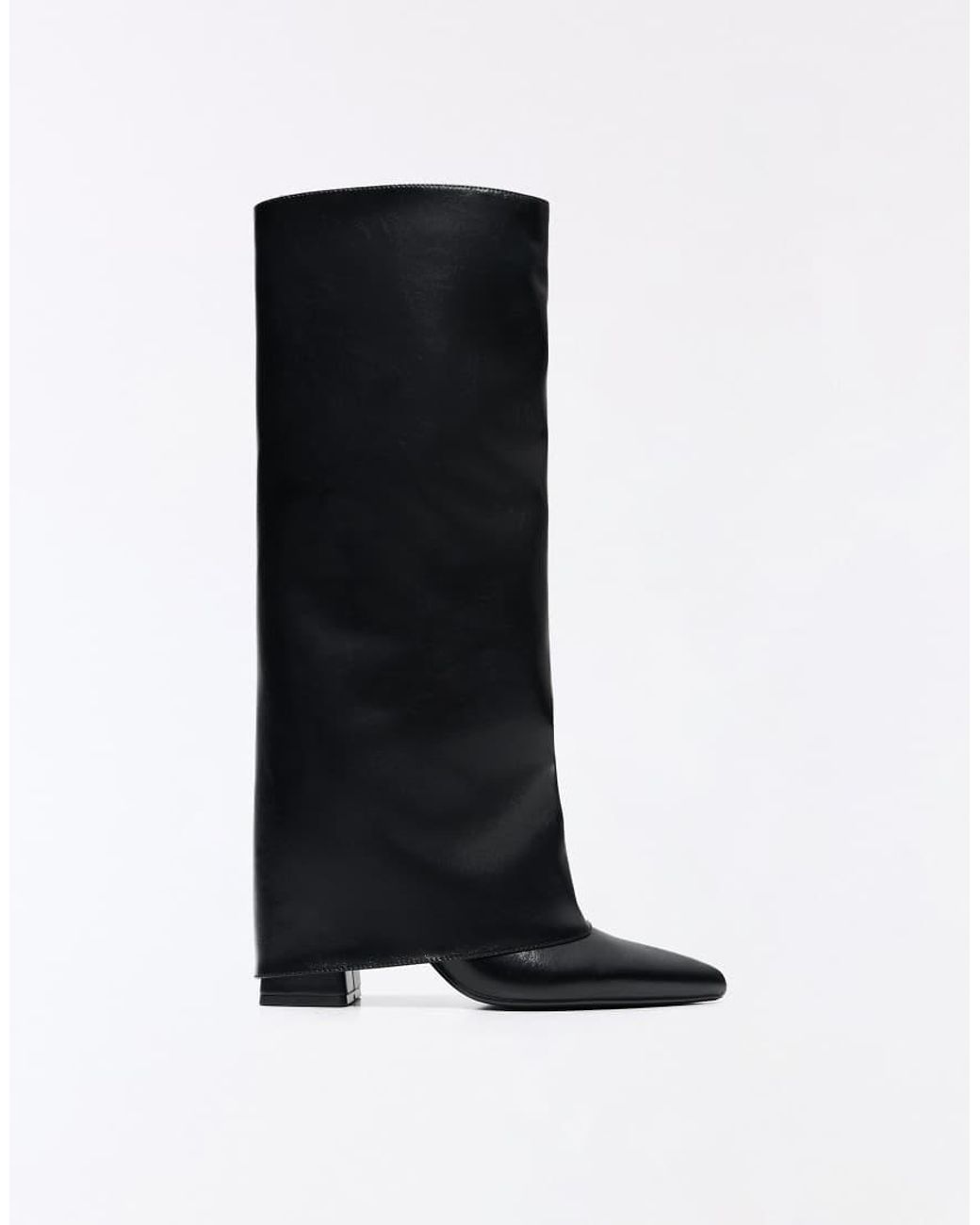 Bershka Black Trouser Heel Boots