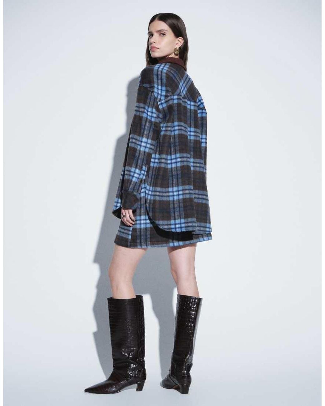 ASOS Blue Oversized Asymmetric Hem Shirt Co-Ord