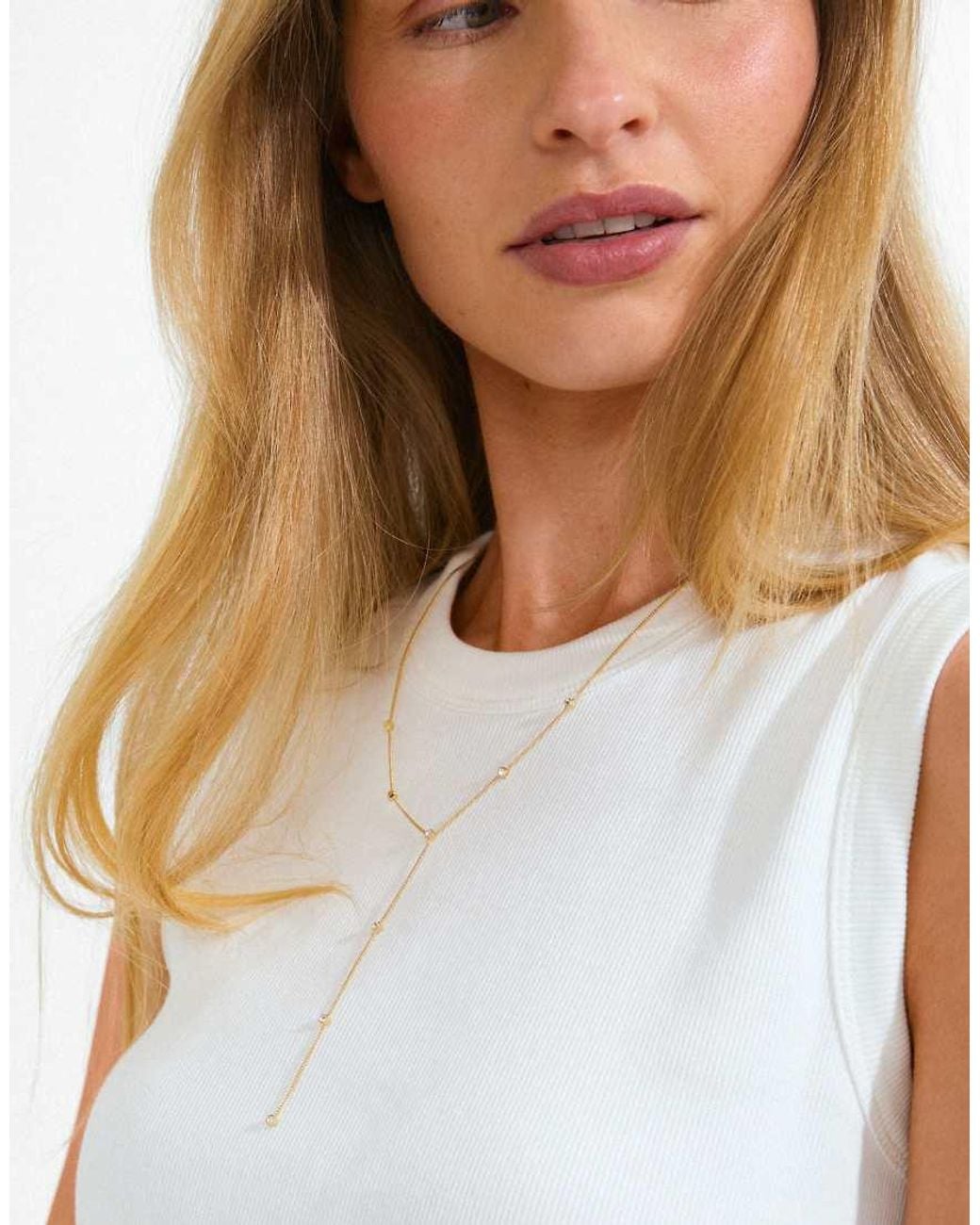 Pilgrim White Root Y Necklace