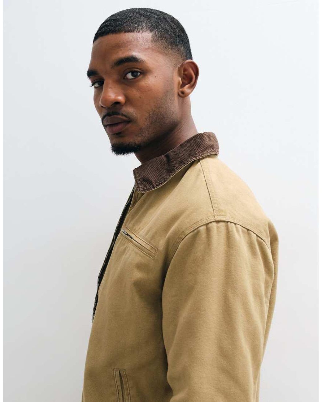 Jack & Jones Metallic Double Zip Worker Jacket With Cord Collar for men