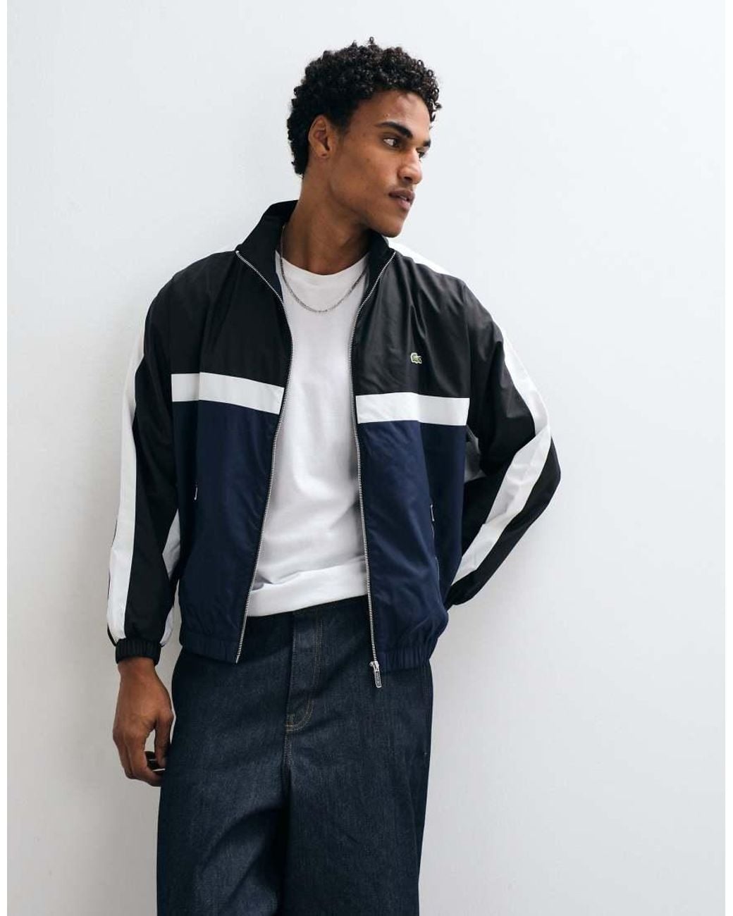 Lacoste Blue Colour Block Water Repellant Track Jacket for men