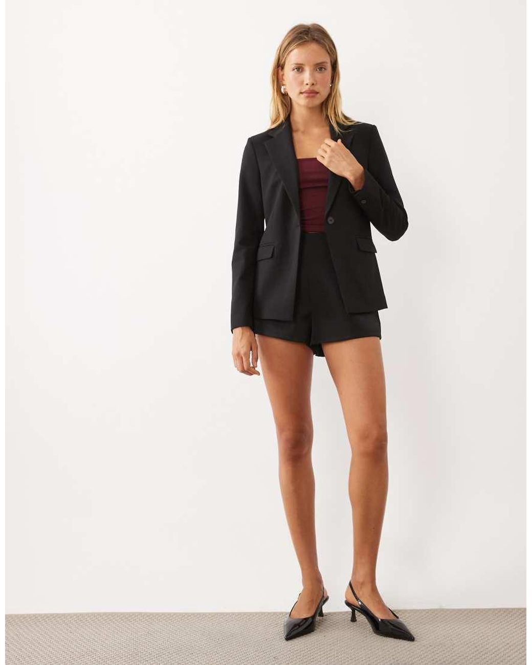 Mango Black Boreal Tailored Blazer