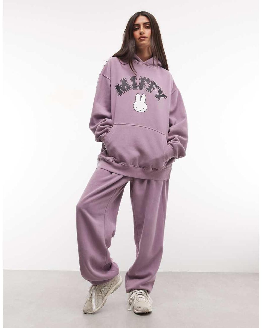 Daisy Street Purple X Miffy Oversized Hoodie With Miffy Graphic