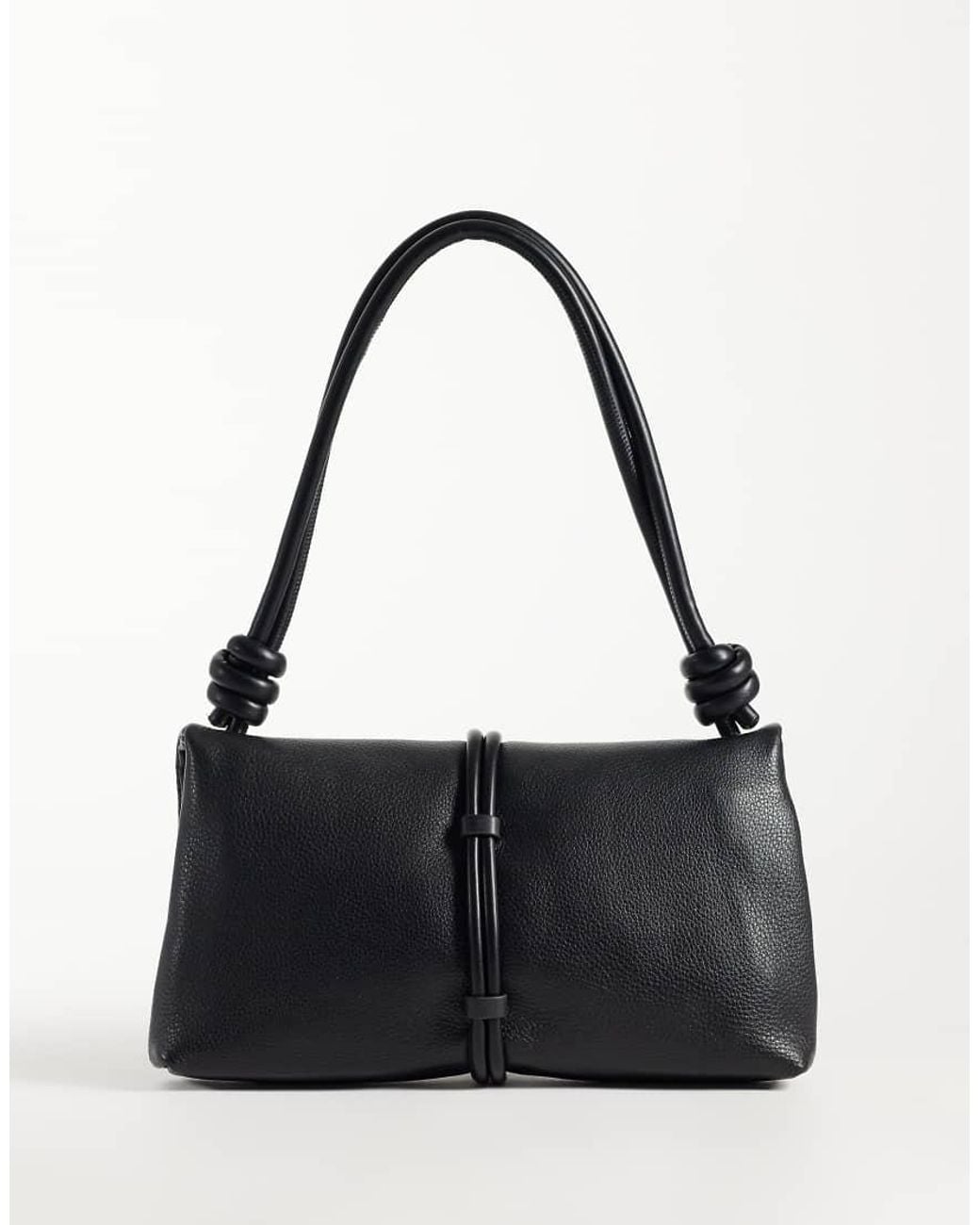 Dolce Vita Black Amina Leather Shoulder Bag With Gold-tone Hardware