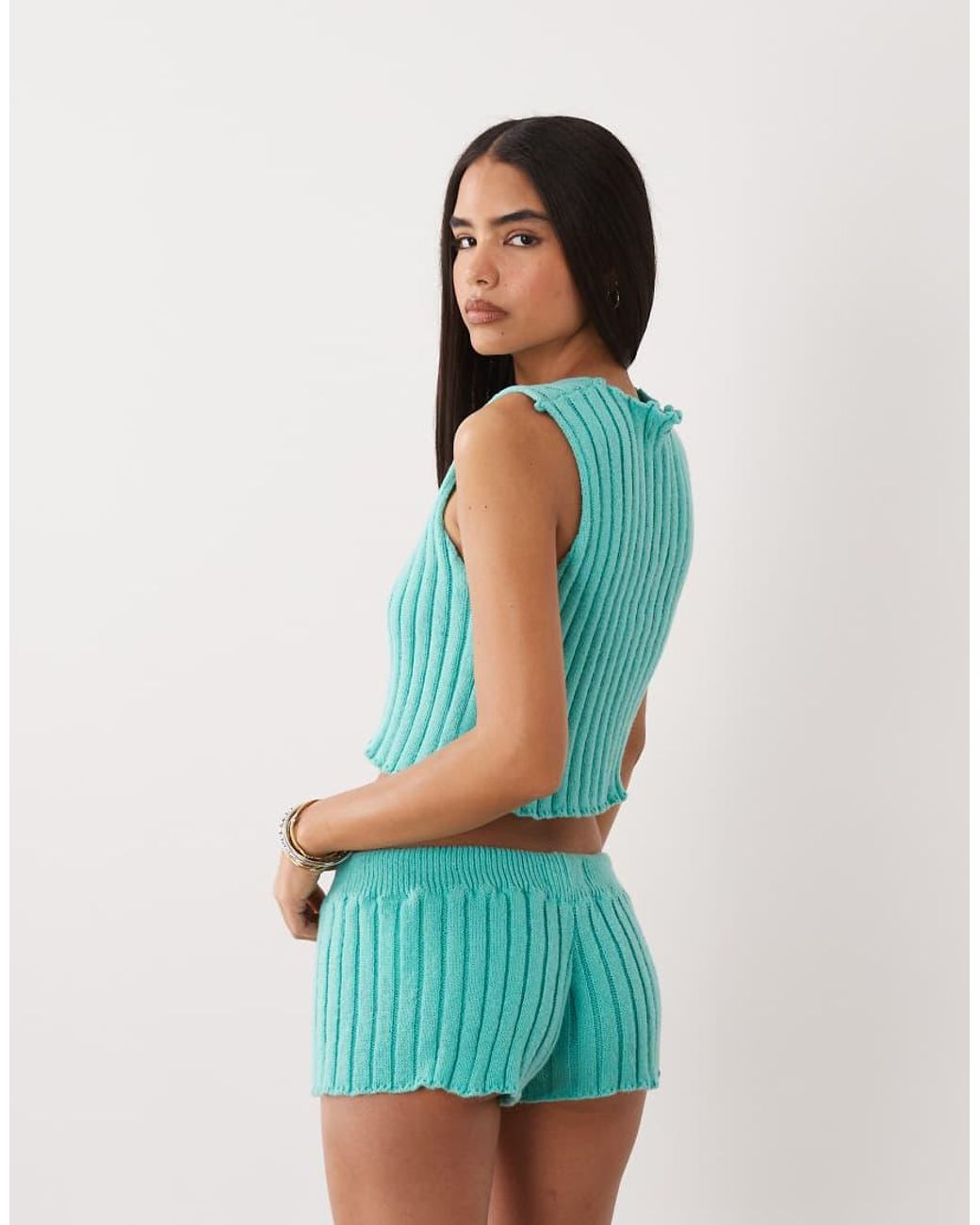Kiwi & Co Blue Ribbed Knit High Neck Top