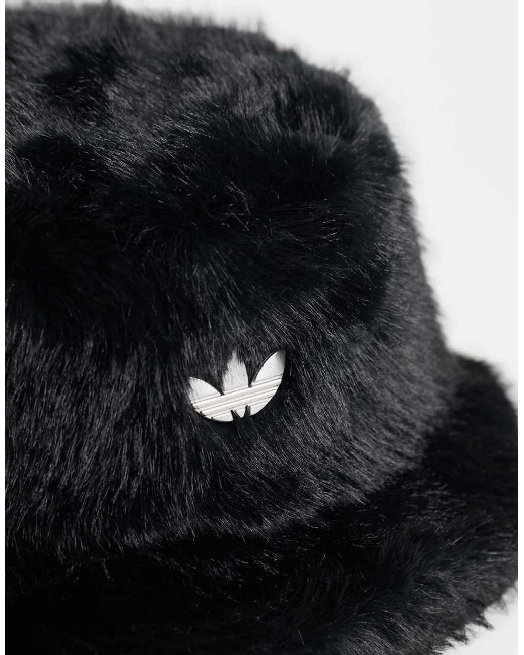 Adidas Originals Black Faux Fur Bucket Hat