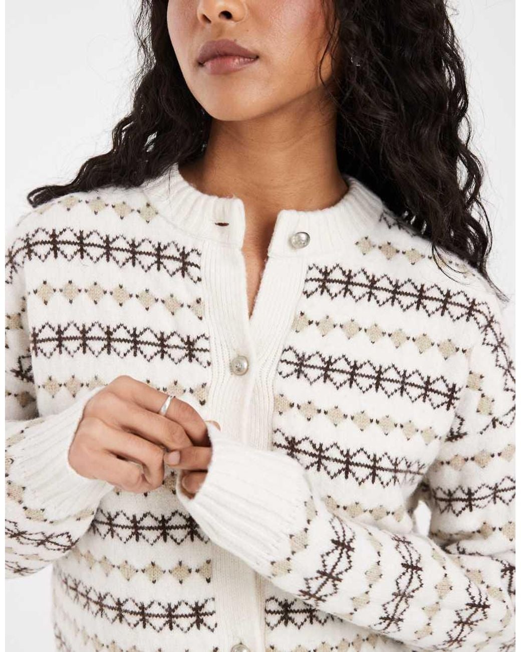 Levi's White Charlotte Knitted Striped Cardigan