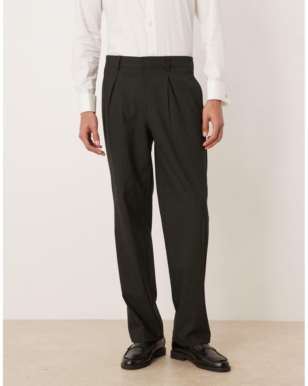 ASOS Natural Straight Suit Trousers for men