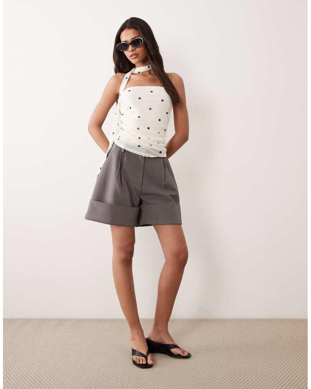 Jdy White Bandeau Top With Scarf Detail