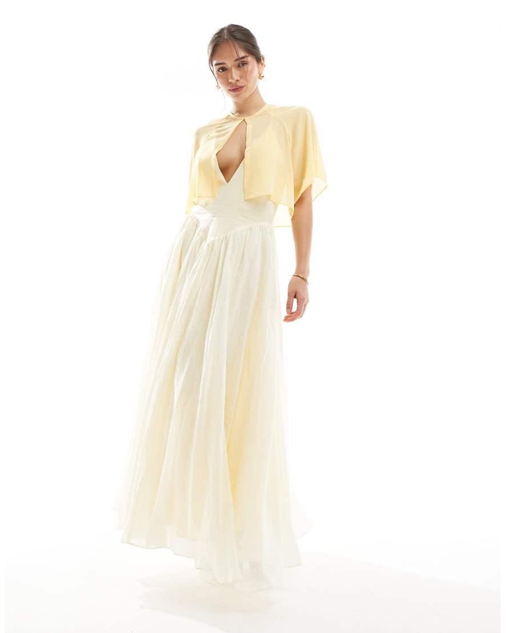 TFNC London White Bridesmaids Chiffon Mini Cape