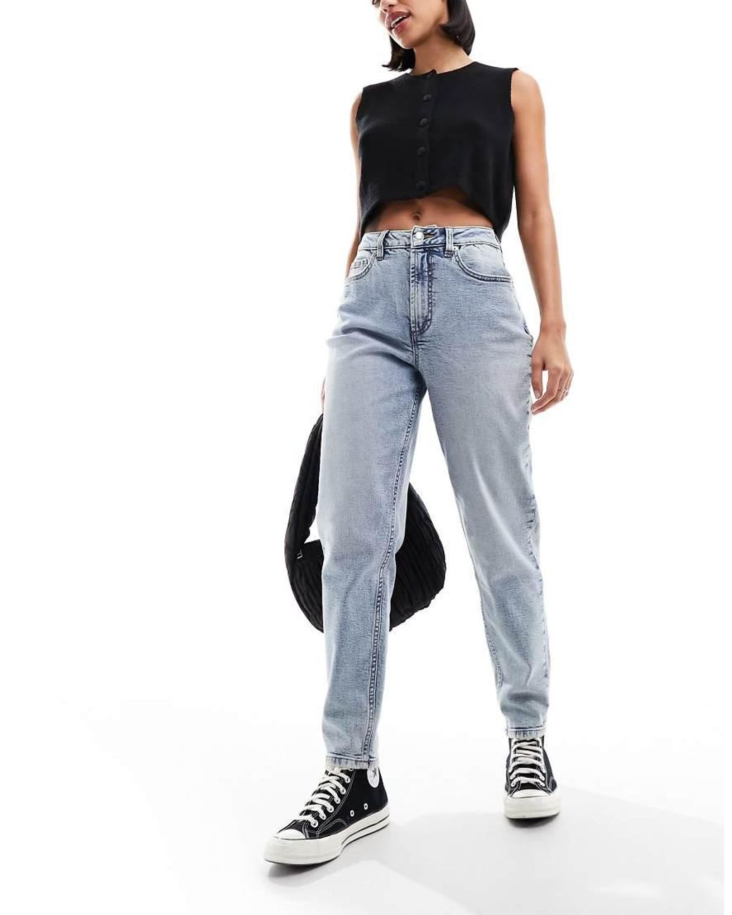 Miss Selfridge Blue Mom High Waist Jeans