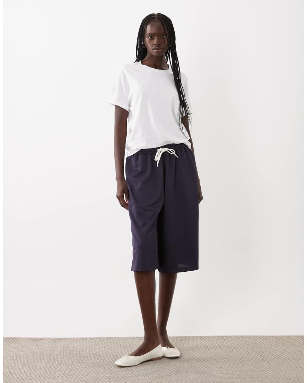 ASOS Blue Oversized Shorts With Side Stripe