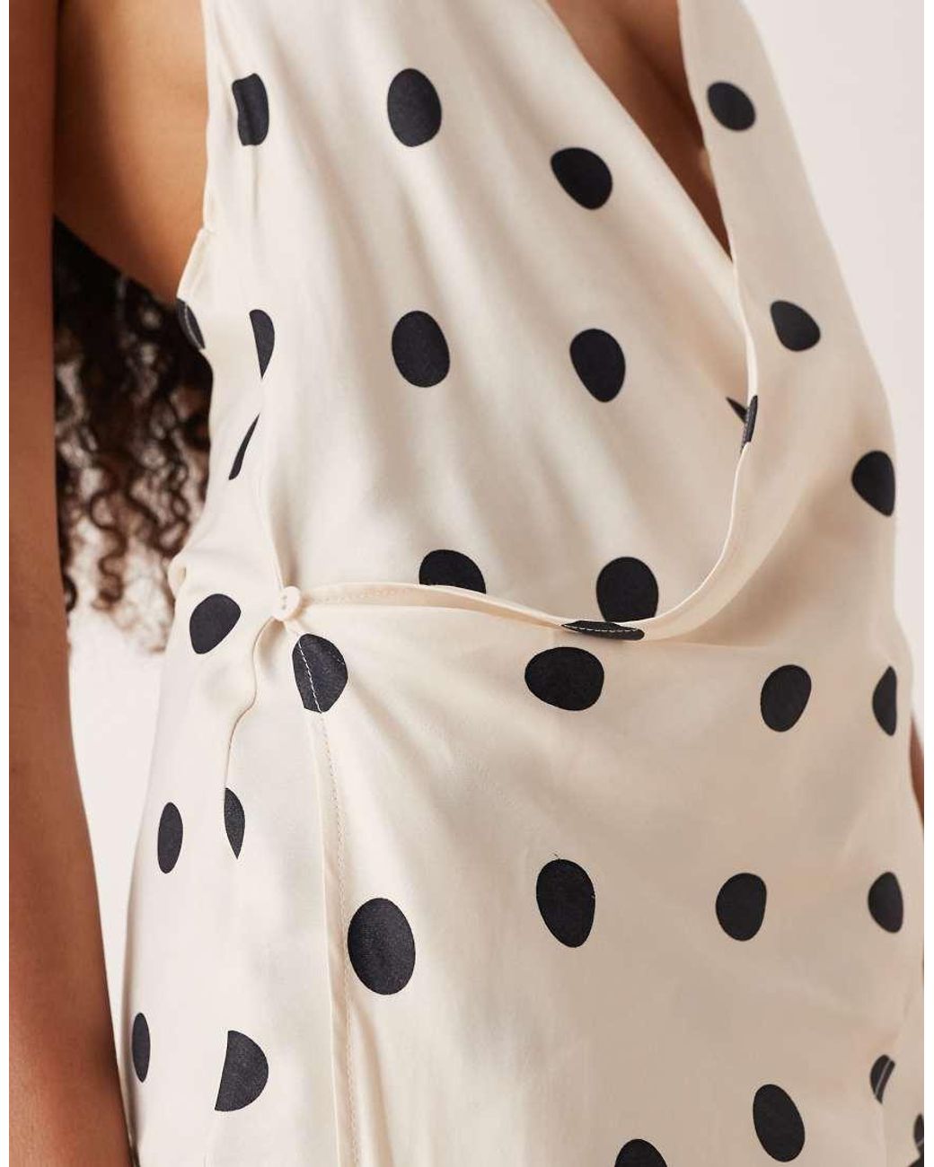 ASOS White Satin Scarf Neck Drape Top