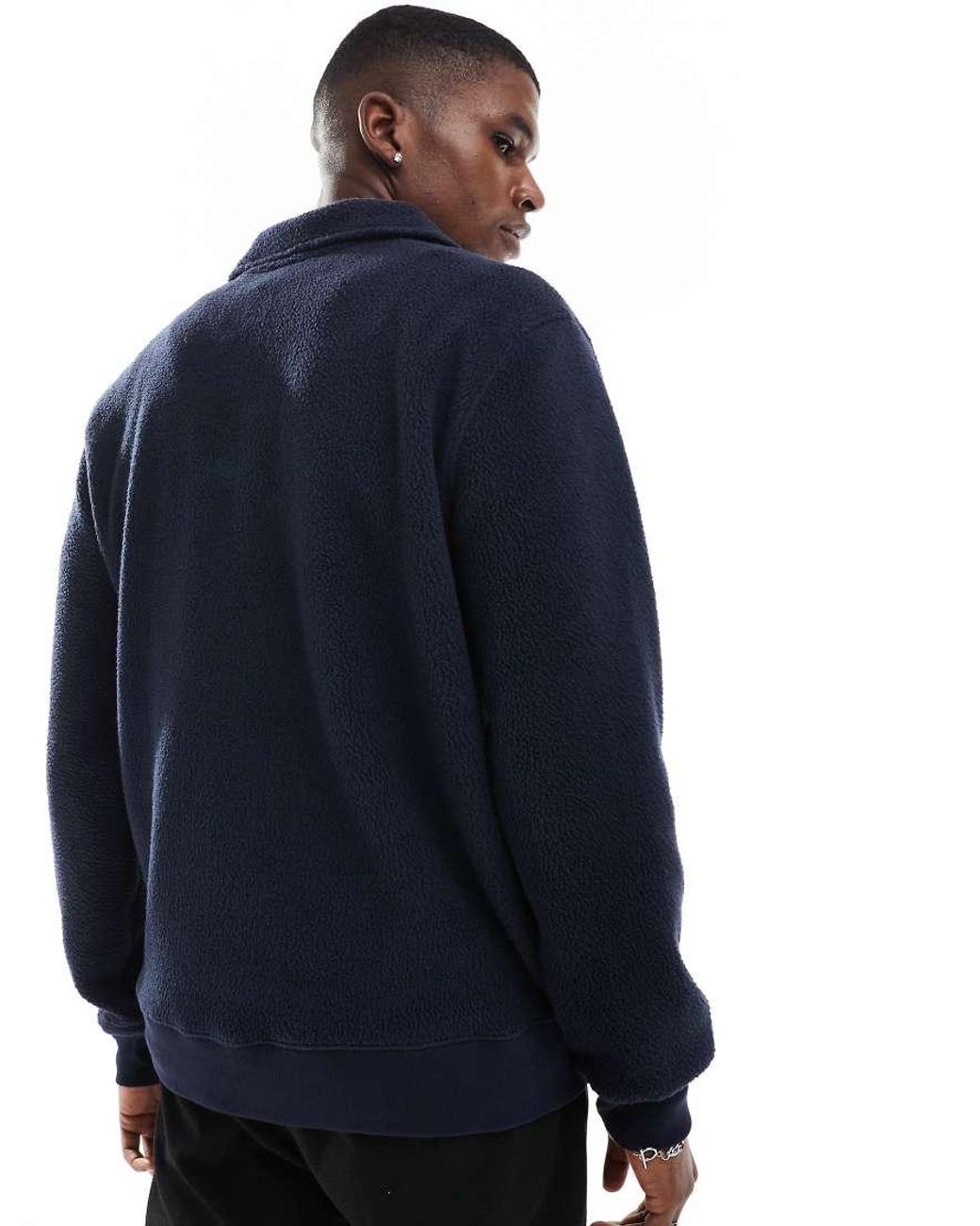 GANT Half Zip Fleece Jumper With Varsity Logo in Blue for Men Lyst UK