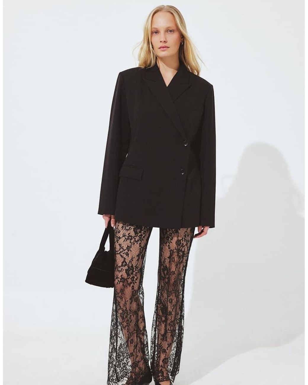 NA-KD Black Lace Trousers