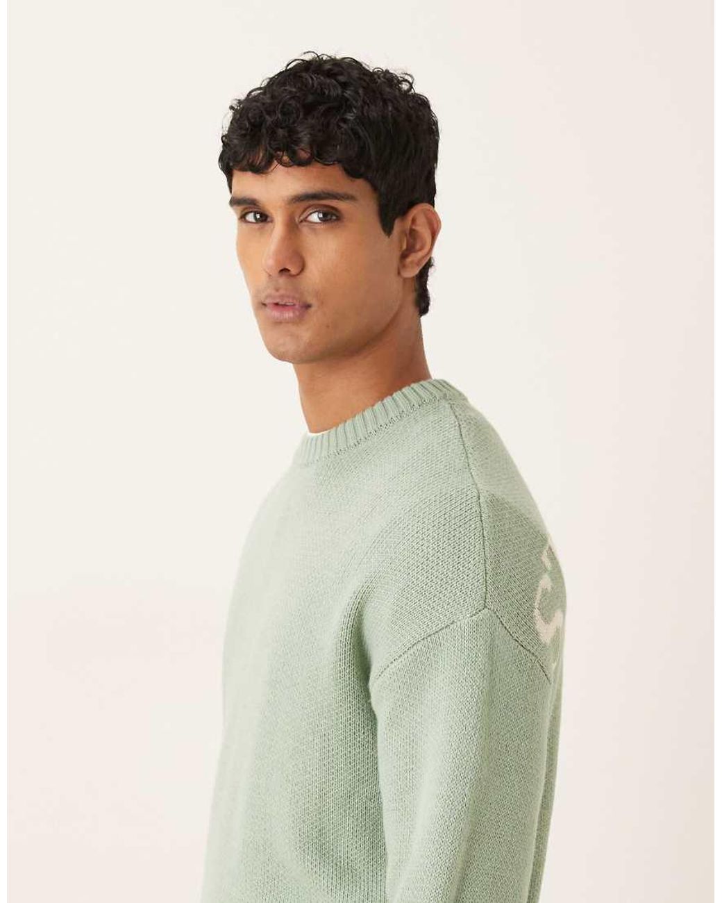 ASOS Green Oversized Knitted Jumper for men