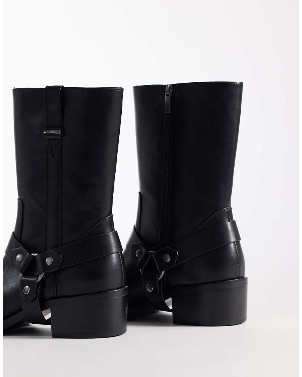 ASOS Blue Boot With Metal Hardware And Removable Buckle for men