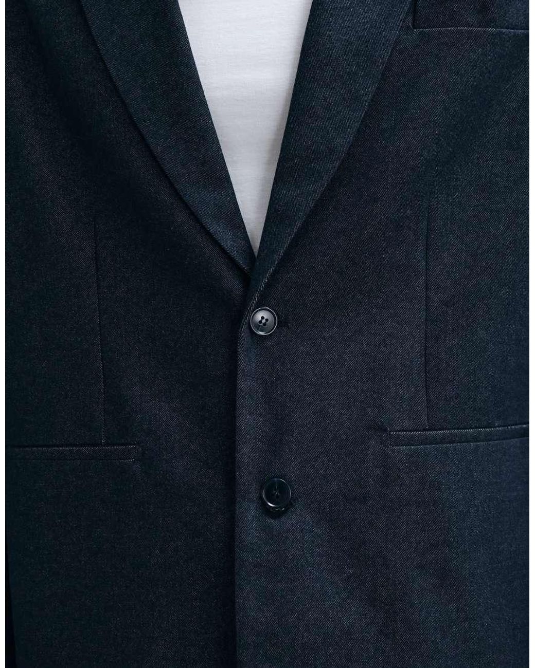 ASOS Blue Oversized Denim Look Suit Jacket for men