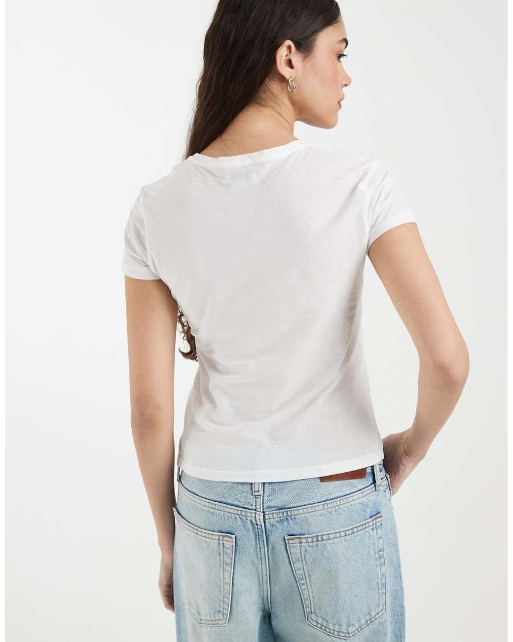 & Other Stories White V Neck T-Shirt