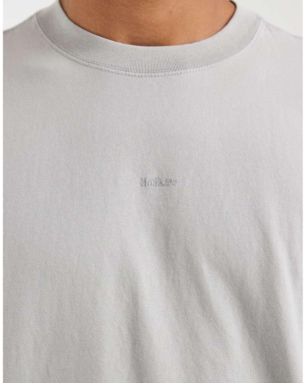 Hollister Gray Chest Logo T-shirt for men