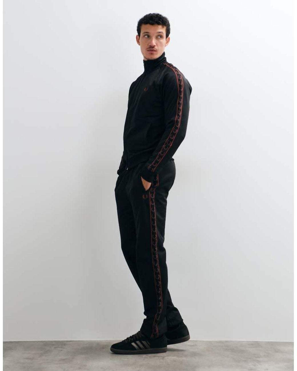 Fred Perry Blue Contrast Tape Co-ord Track Jacket for men