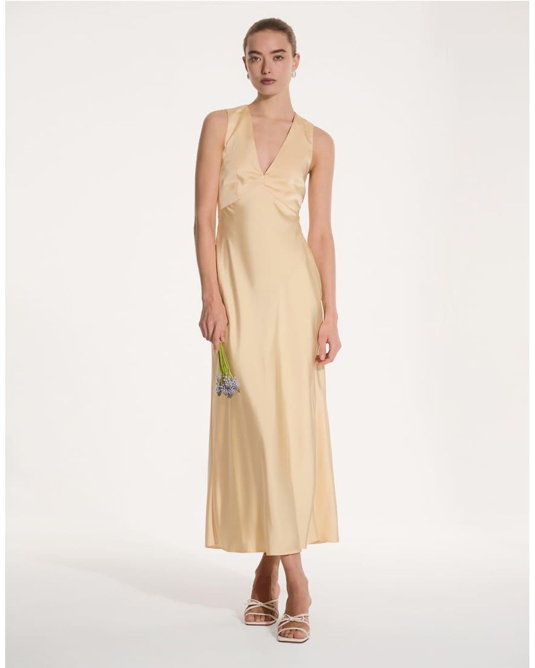 OMNES Natural Nova Satin Bridesmaid Dress