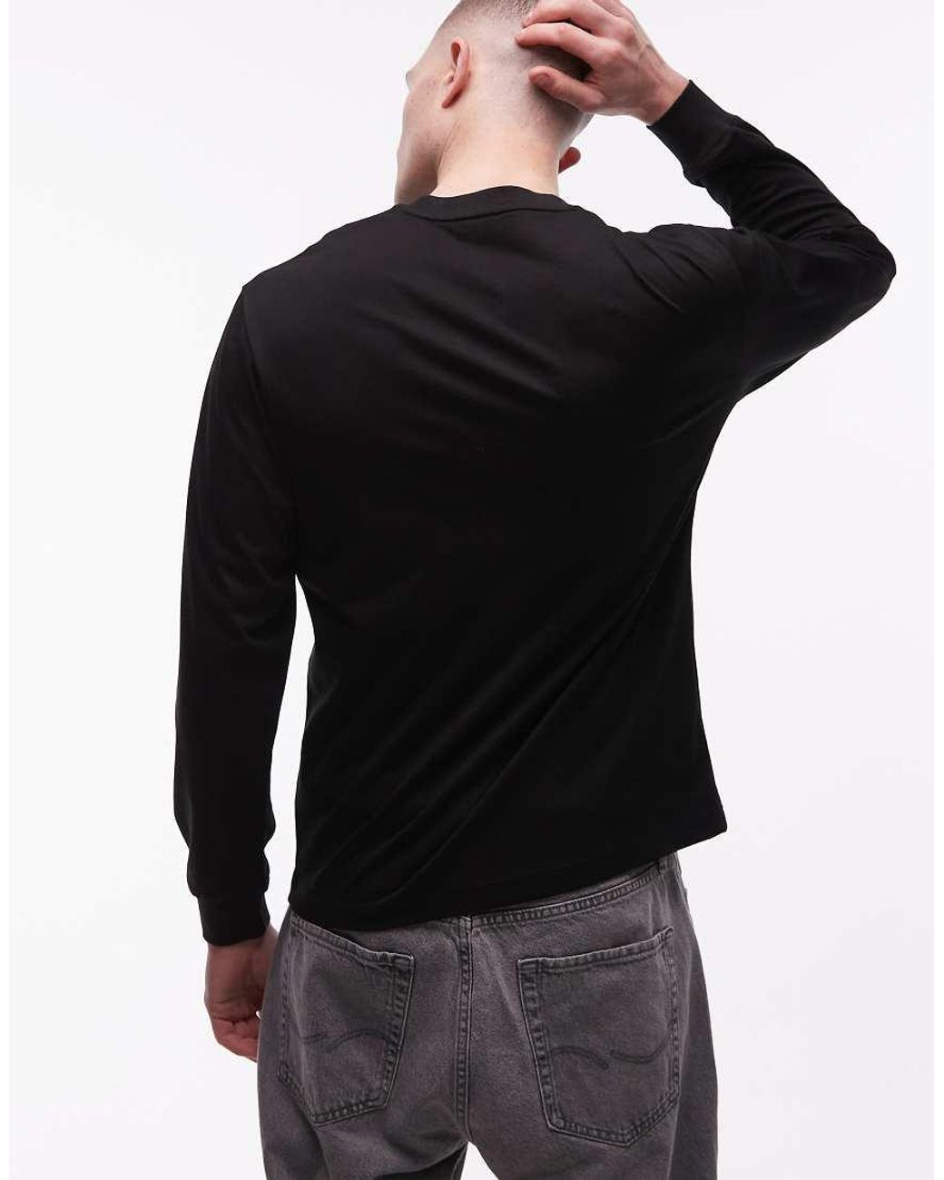 Lacoste Black Long Sleeve Logo T-shirt for men