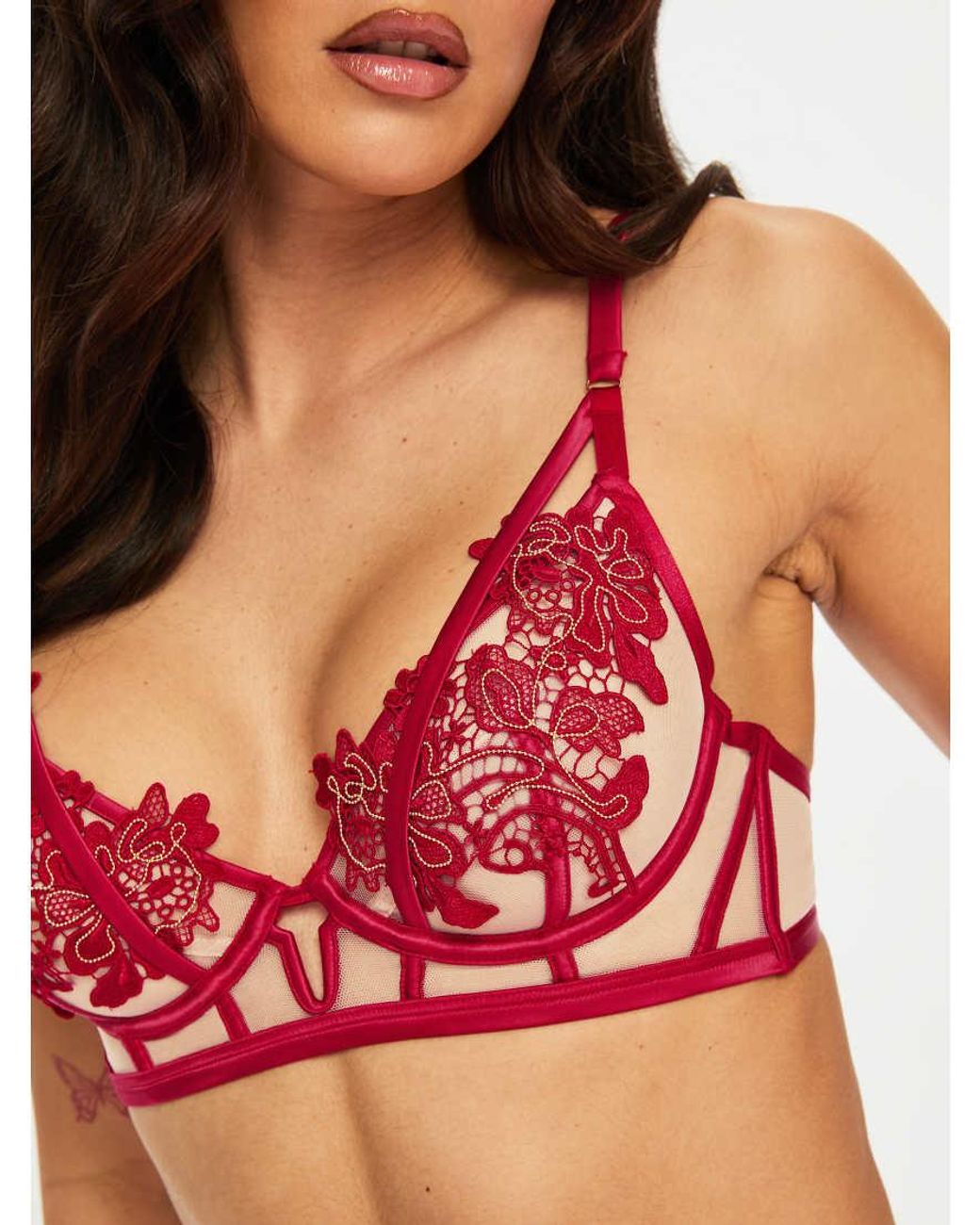 Ann Summers Red Enticement Non Padded Plunge Bra