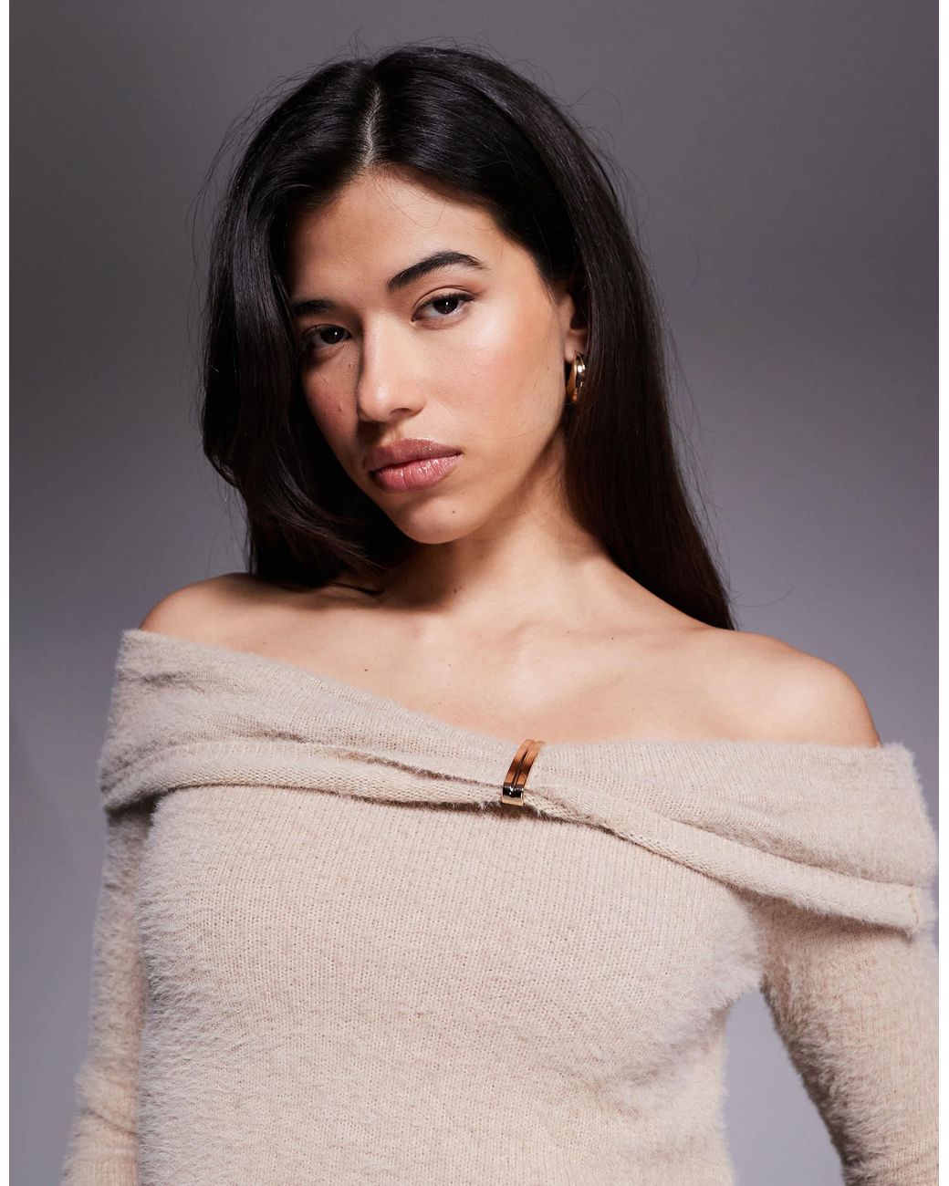 Aria Cove Gray – flauschiger strickpullover