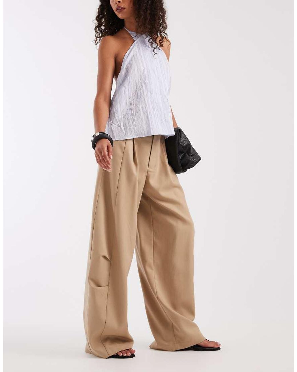 ASOS Natural Tailored Utility Barrel Trouser