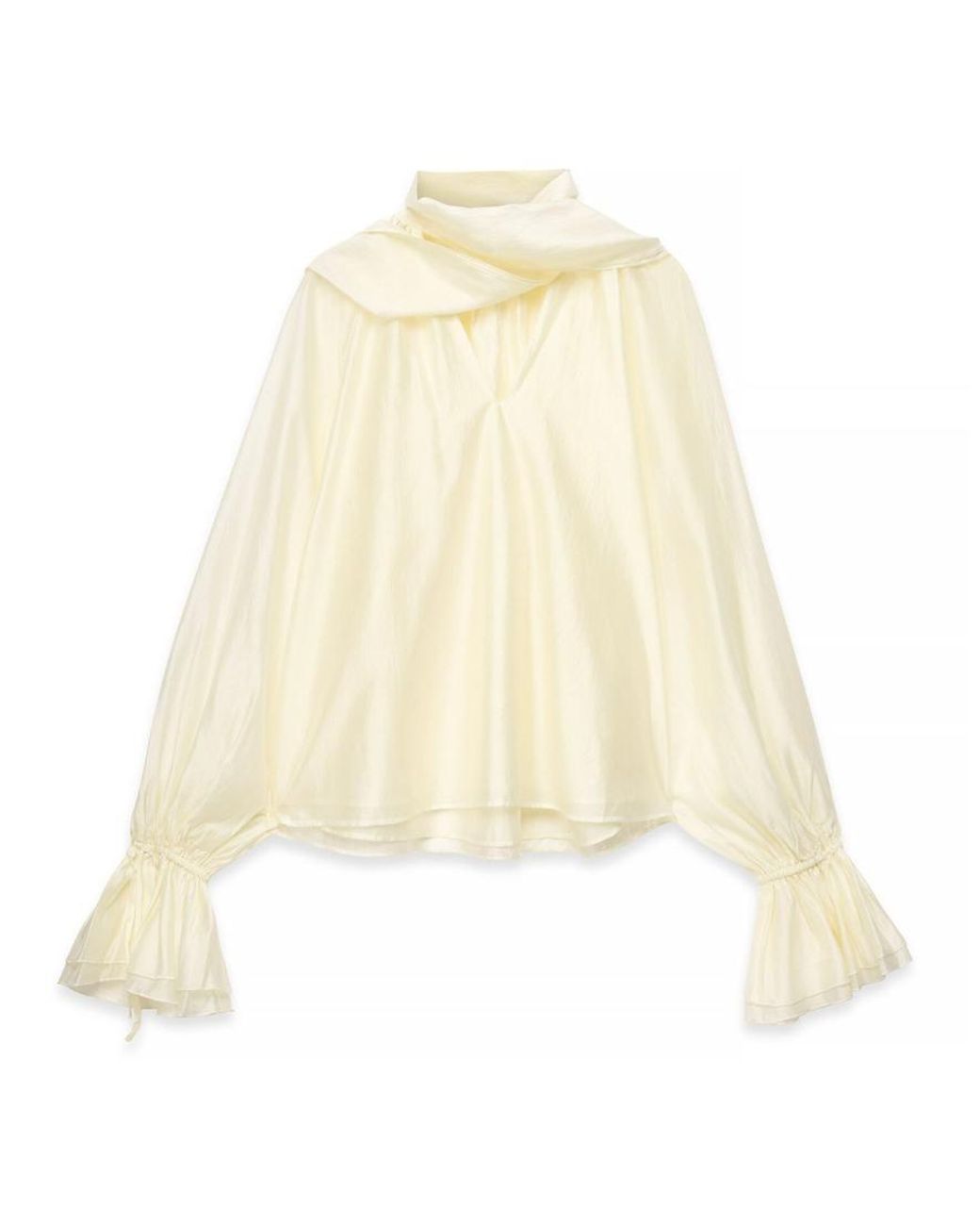 NA-KD Green Scarf Detail Ruffle Blouse