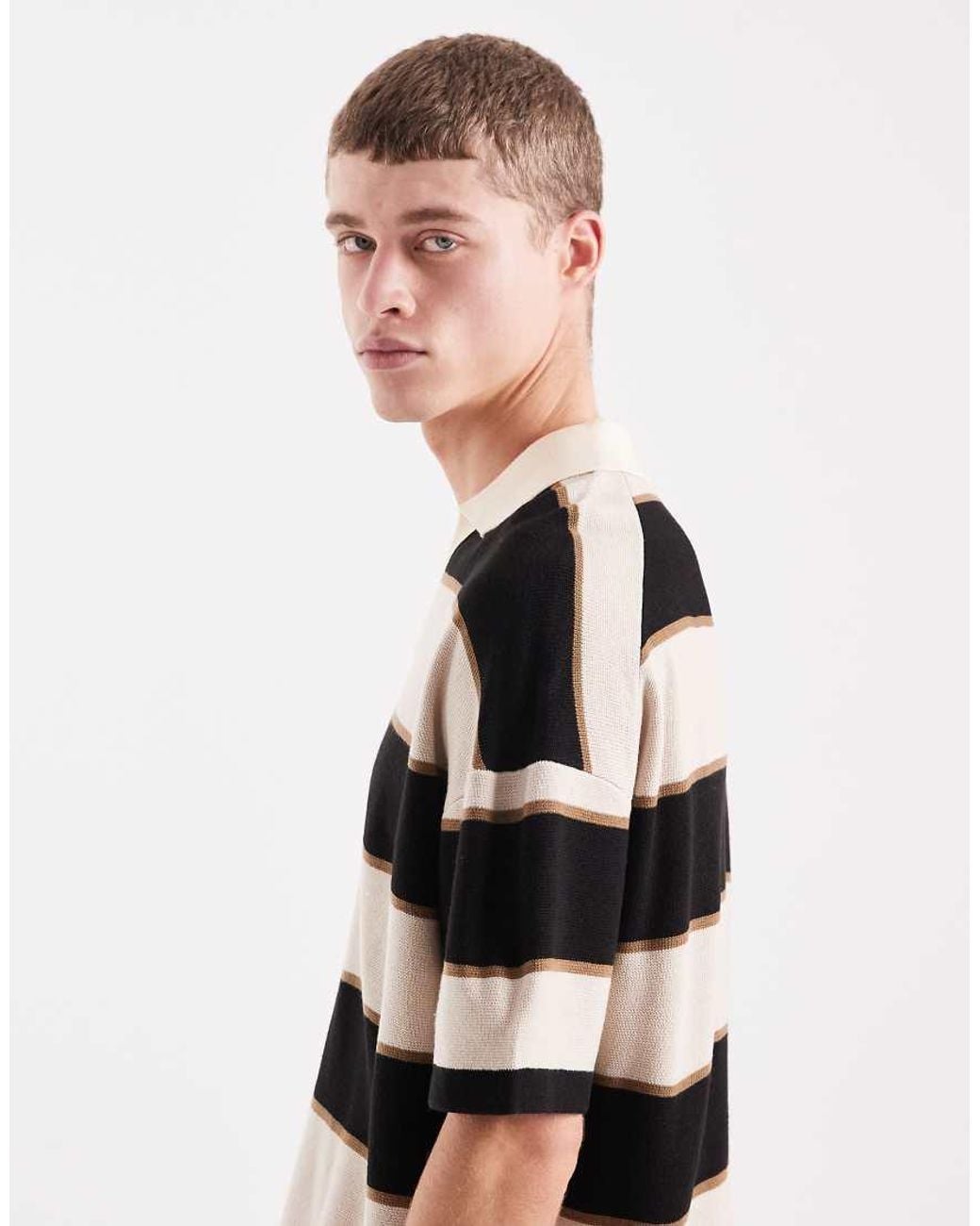 ASOS Multicolor Relaxed Knit Striped Polo for men