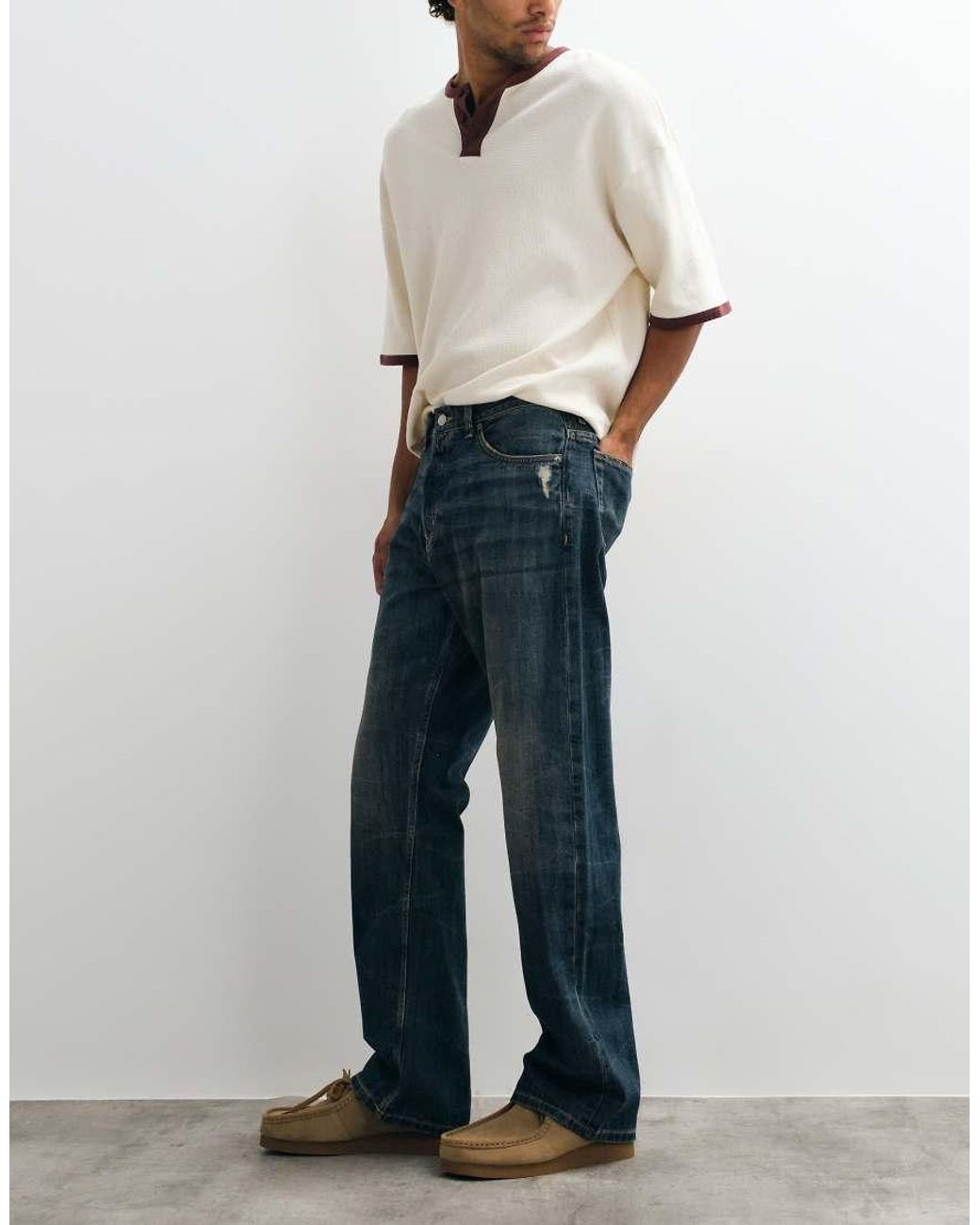 Weekday Multicolor Space Relaxed Fit Straight Jeans for men