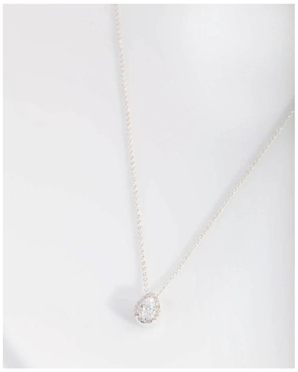 Lovisa Natural Sterling Cubic Zirconia Halo Necklace
