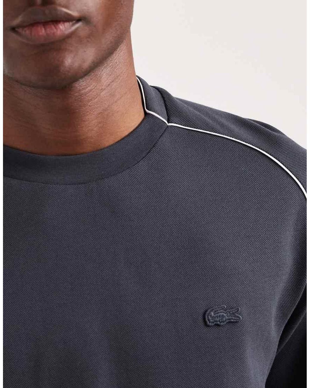 Lacoste Blue T-Shirt With Piping Detail for men