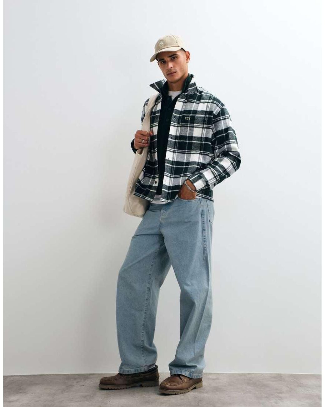 Lacoste Green Check Overshirt for men