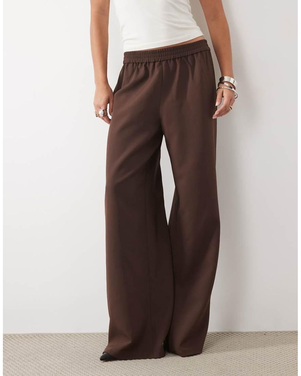 Missy Empire Natural High Waisted Wide Leg Trousers Co-Ord