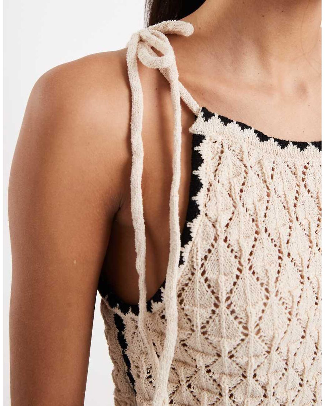 Aware Natural Crochet Halterneck Vest