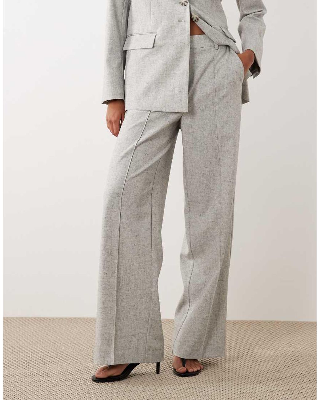 Y.A.S Gray High Waist Pleated Tailored Trouser Co-ord