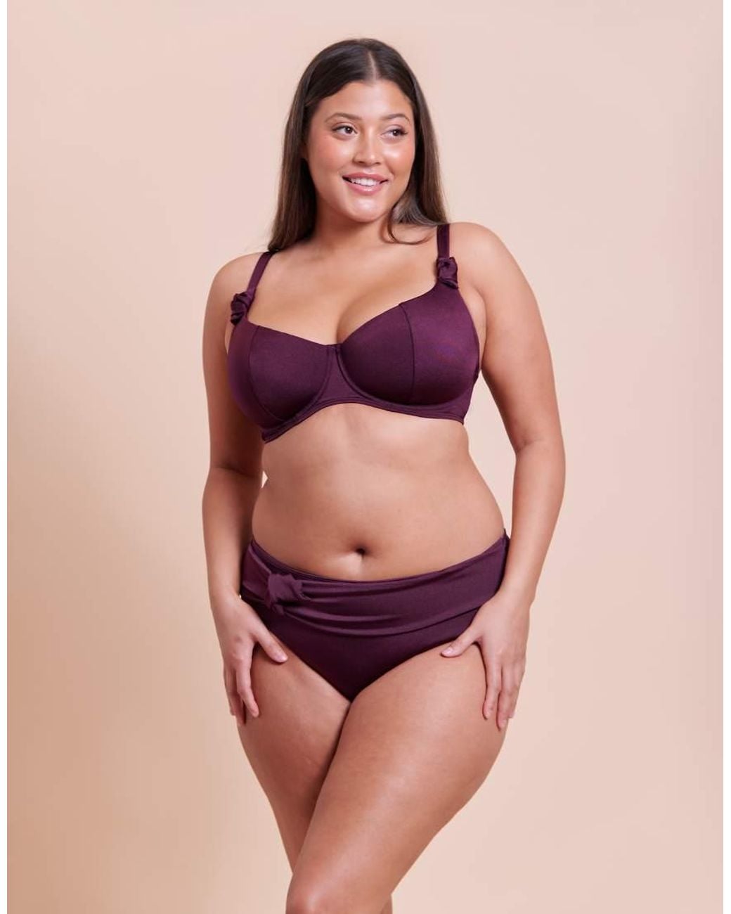 Curvy Kate Purple Beach Bliss High Leg Bikini Brief