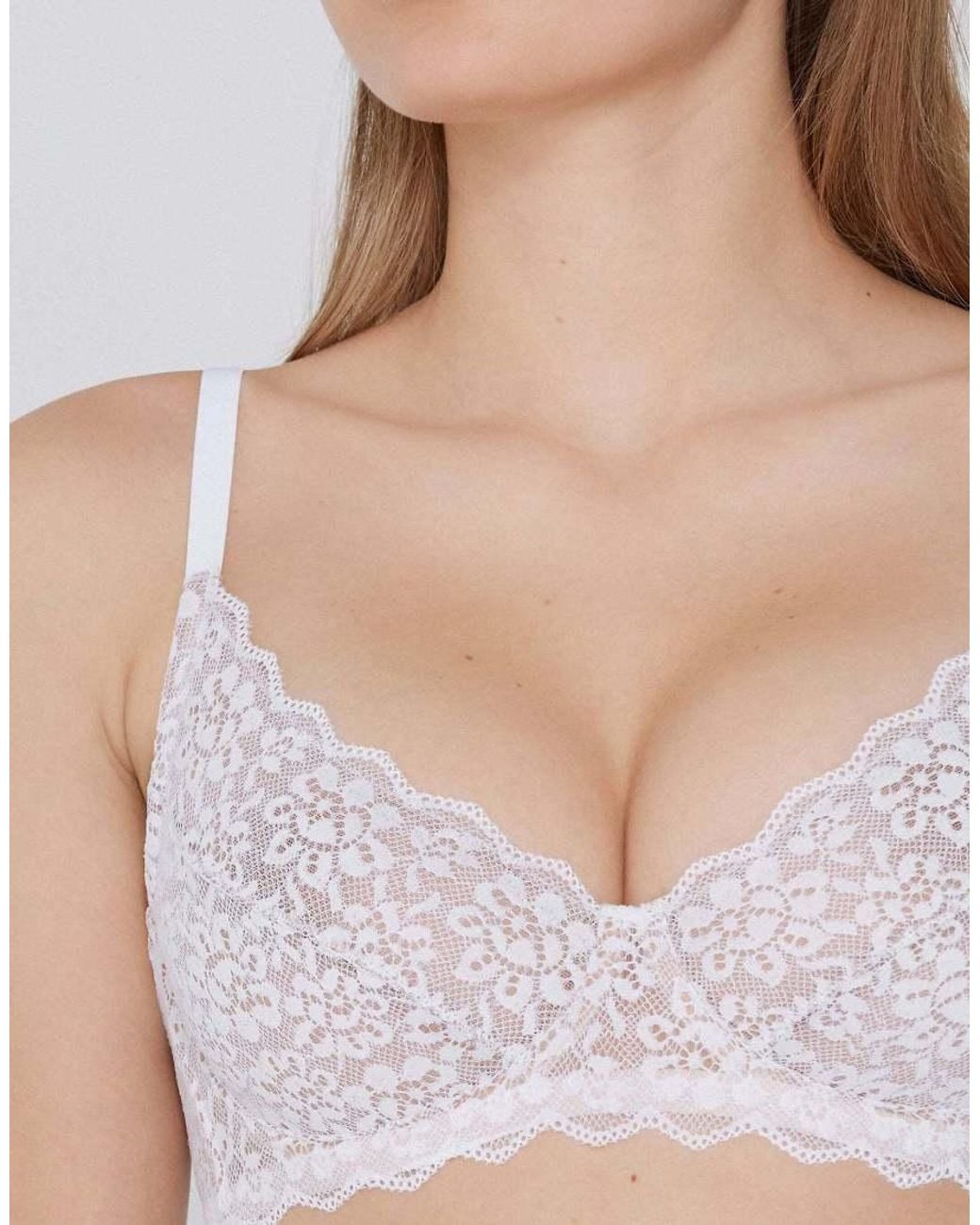 Tezenis White Paris Unpadded Balconette Bra