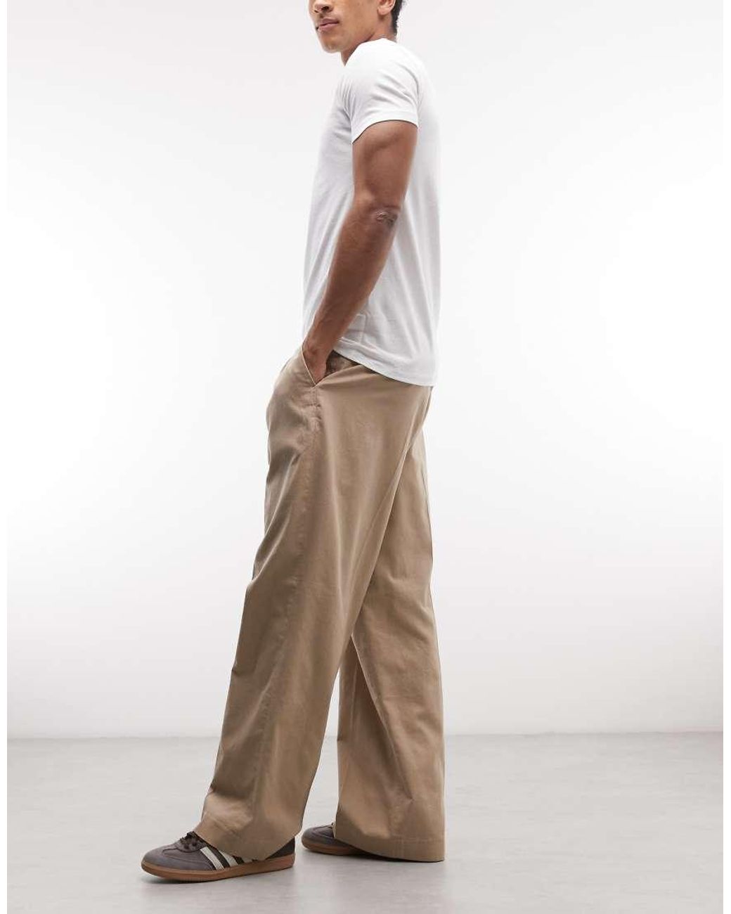 AllSaints Natural Midas Pleated Trousers for men