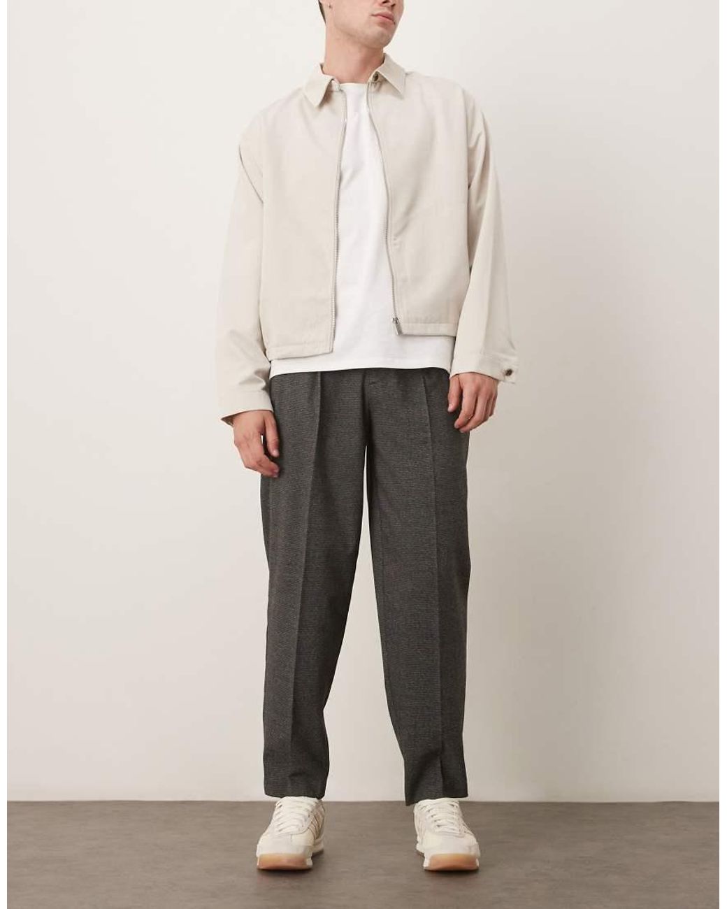 ASOS Black Pleated Oversized Tapered Dress Pants for men