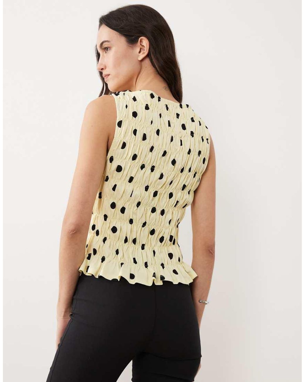 ASOS Multicolor Shirred Slash Neck Top