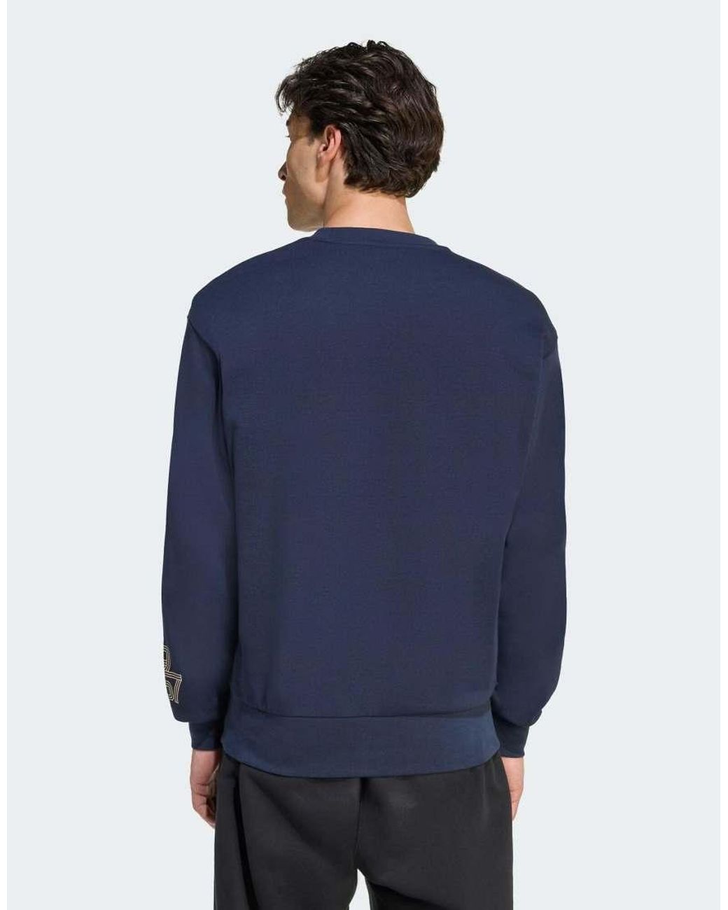 Adidas Originals Blue Real Madrid Heritage Crew Sweat for men