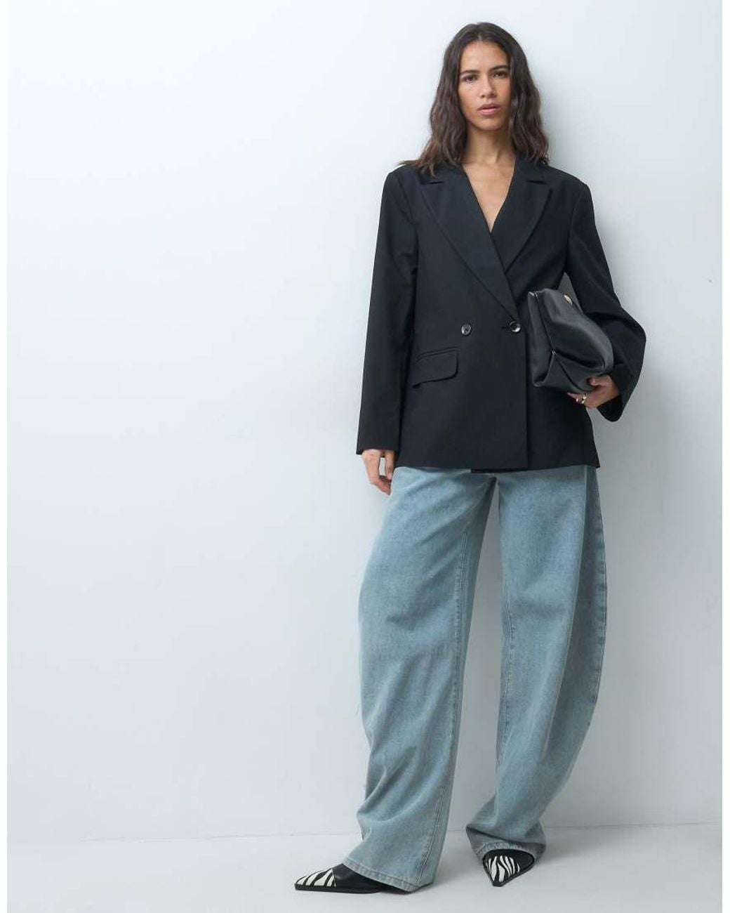 Miss Selfridge Blue Oversized Blazer